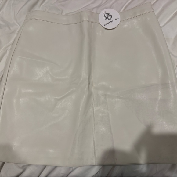 Double Zero Dresses & Skirts - Double Zero Cream Leather Skirt